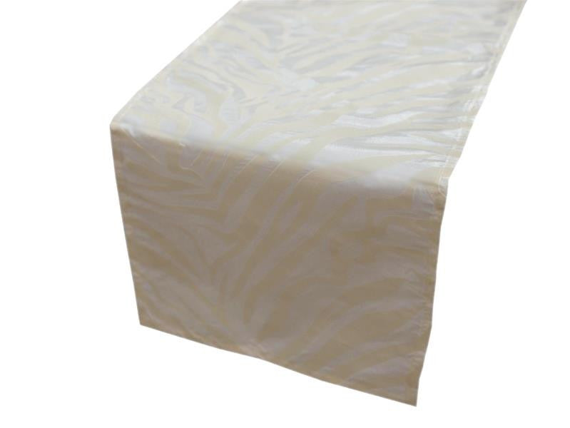 Zebra Safari Table Runner - Ivory/Ivory
